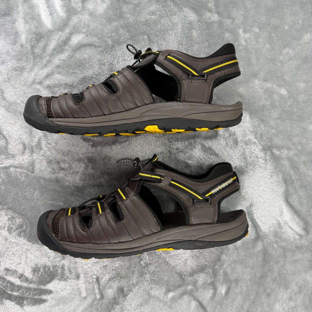 New Balance M2040BR Mens Brown Yellow Closed Toe Fisherman Sandals 14W Wide